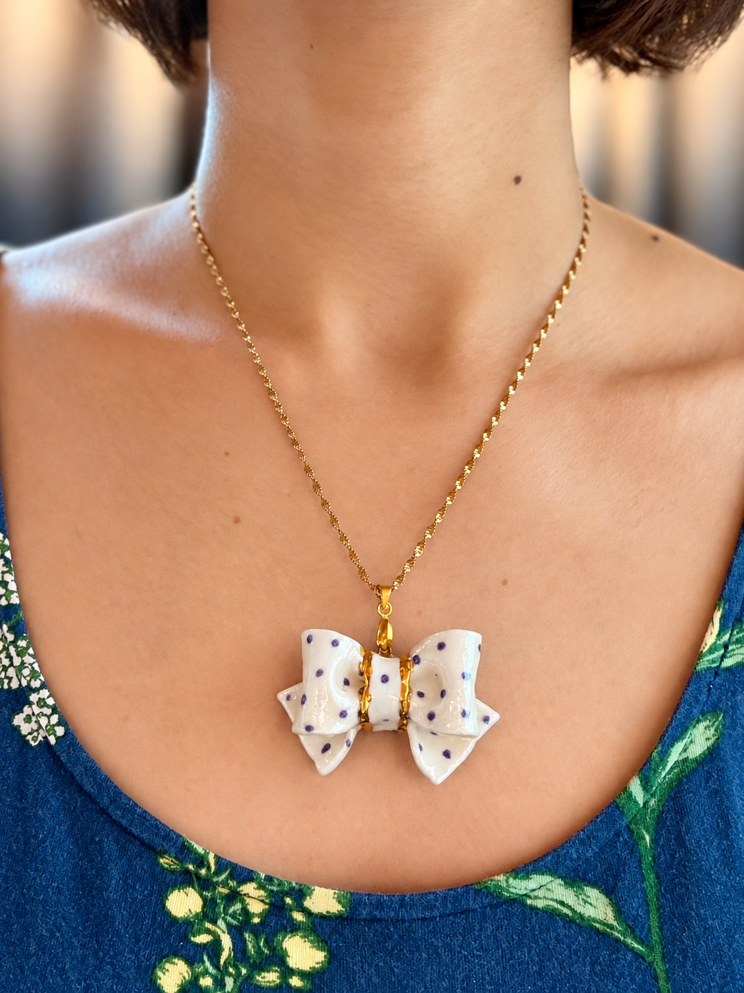 Rani Iridescent Handmade Porcelain Necklace