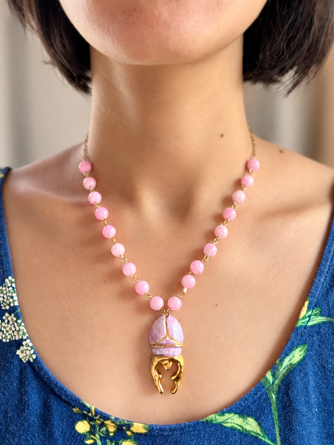 Sona Iridescent Handmade Porcelain Necklace